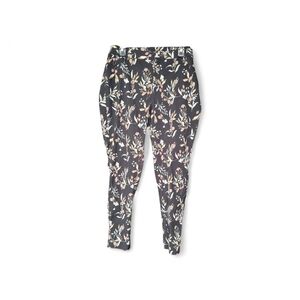 Women's Black Floral Print Pants